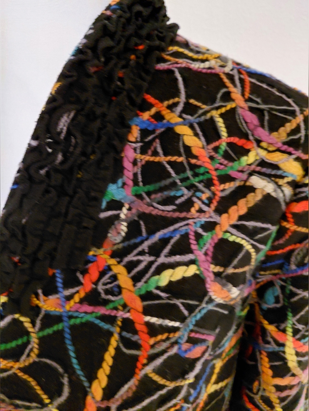 Ethyl Multicolor Embroidered Blazer Jacket Size M Statement Coat Artsy Chic - Picture 3 of 9